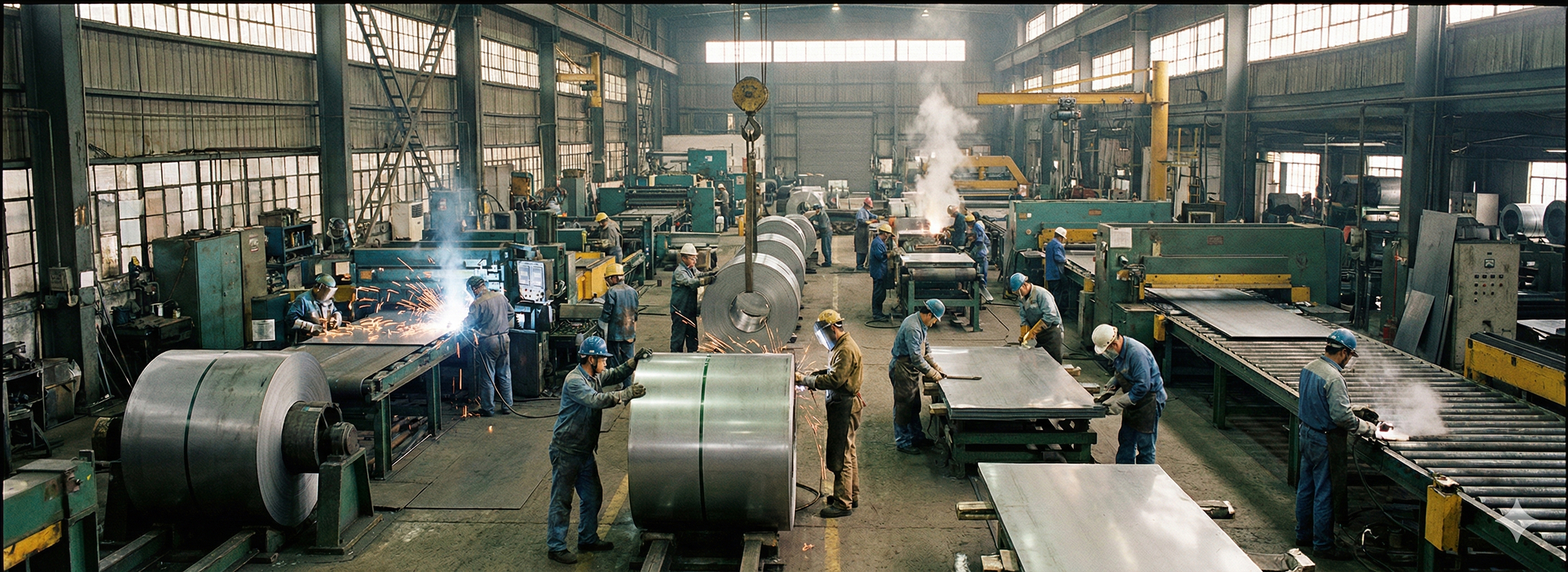 Fondo de taller de acero inoxidable